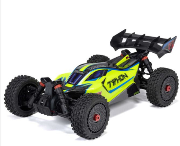 ARA4306V4T2 1/8 TYPHON 223S DSC 4X4 RTR Brushless Buggy, gelb
